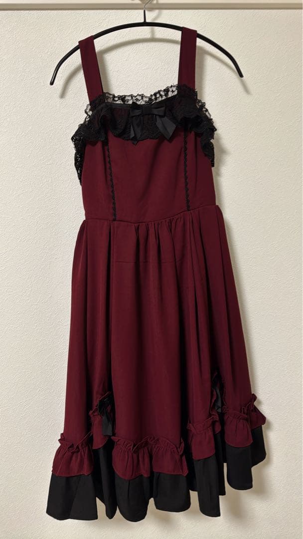 不思議の国のジャンパースカート【受注生産】(ワイン-M)