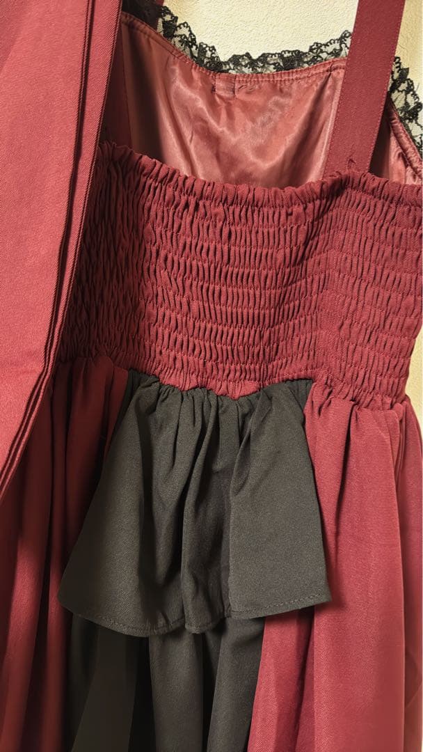 不思議の国のジャンパースカート【受注生産】(ワイン-M)