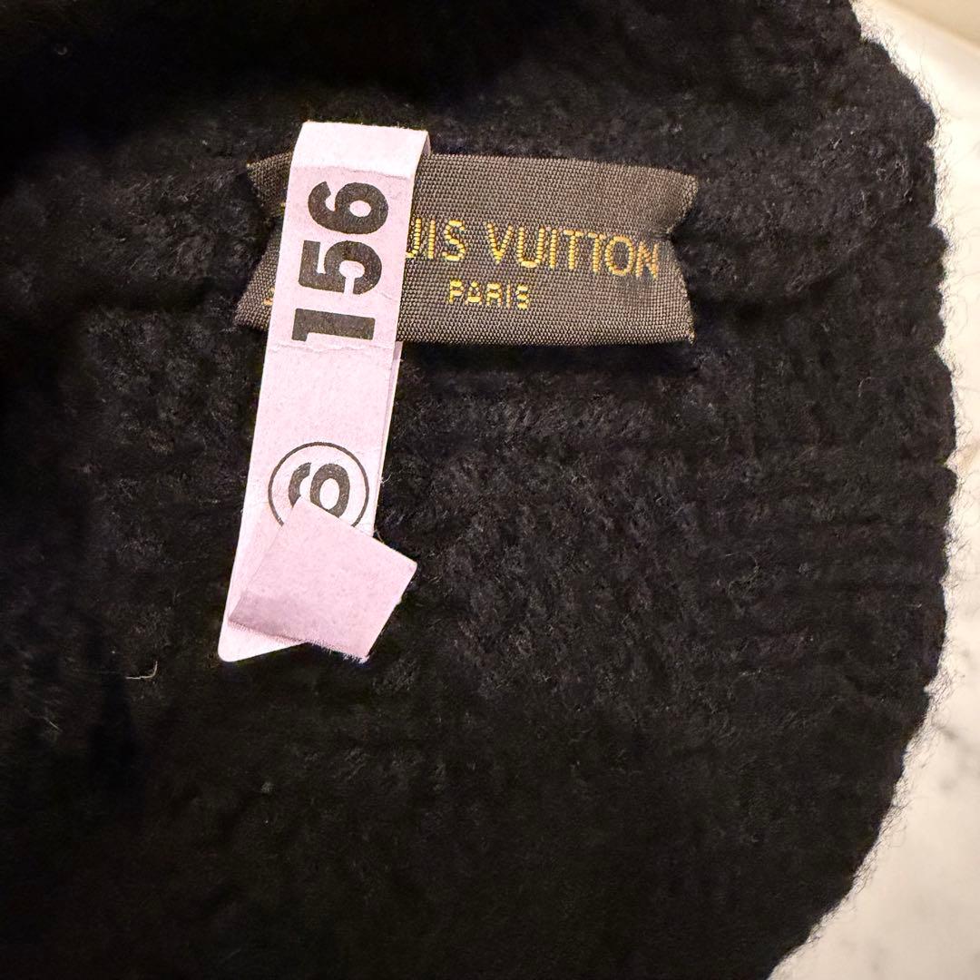 Louis Vuitton ダミエ ニット帽 カシミア100％ 正規品 黒