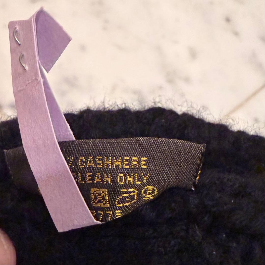 Louis Vuitton ダミエ ニット帽 カシミア100％ 正規品 黒