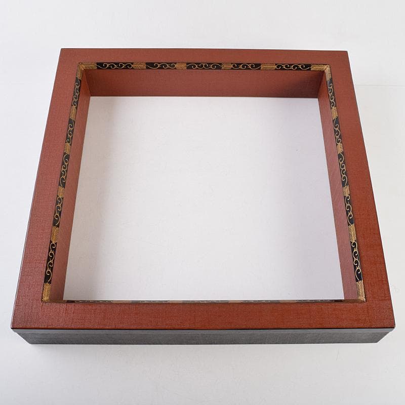 Bambi茶道具　上杉満樹作　松唐草蒔絵　炉縁　共布共箱　C　R9471B