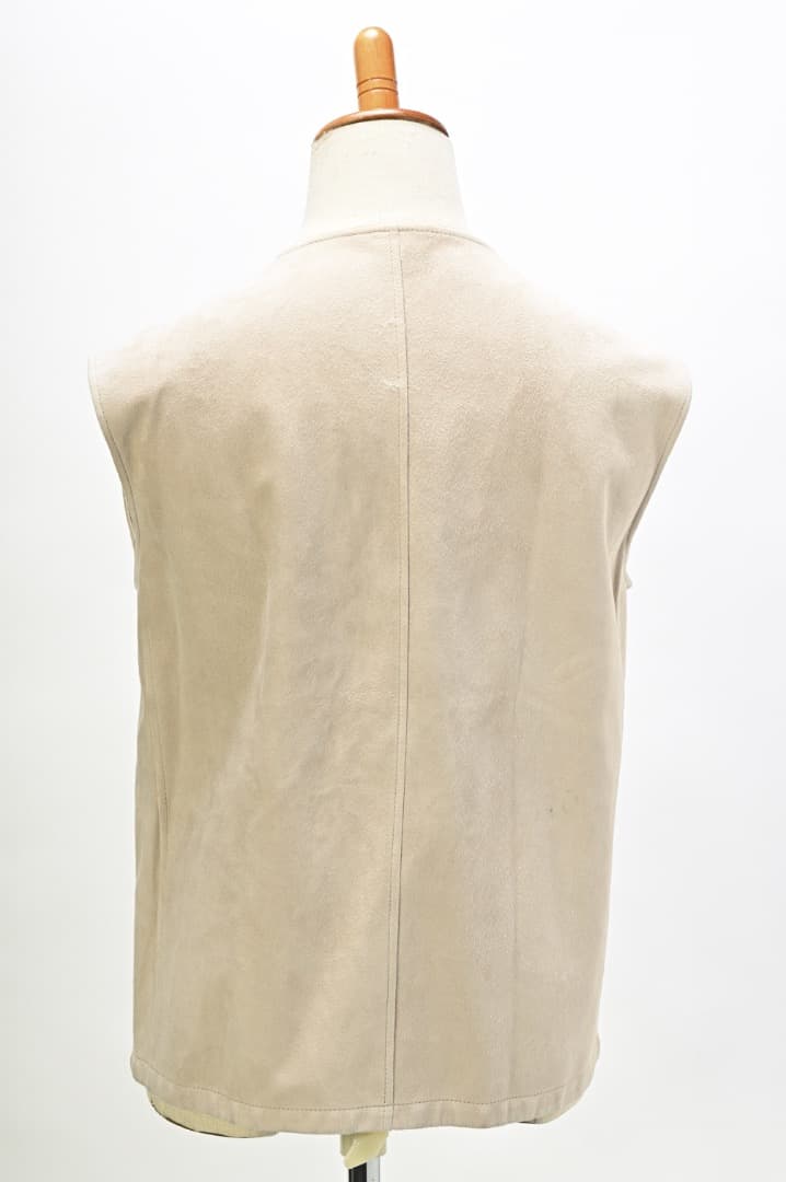 エルメス　ベージュ スエード　ノースリーブ　ベスト　ジレ