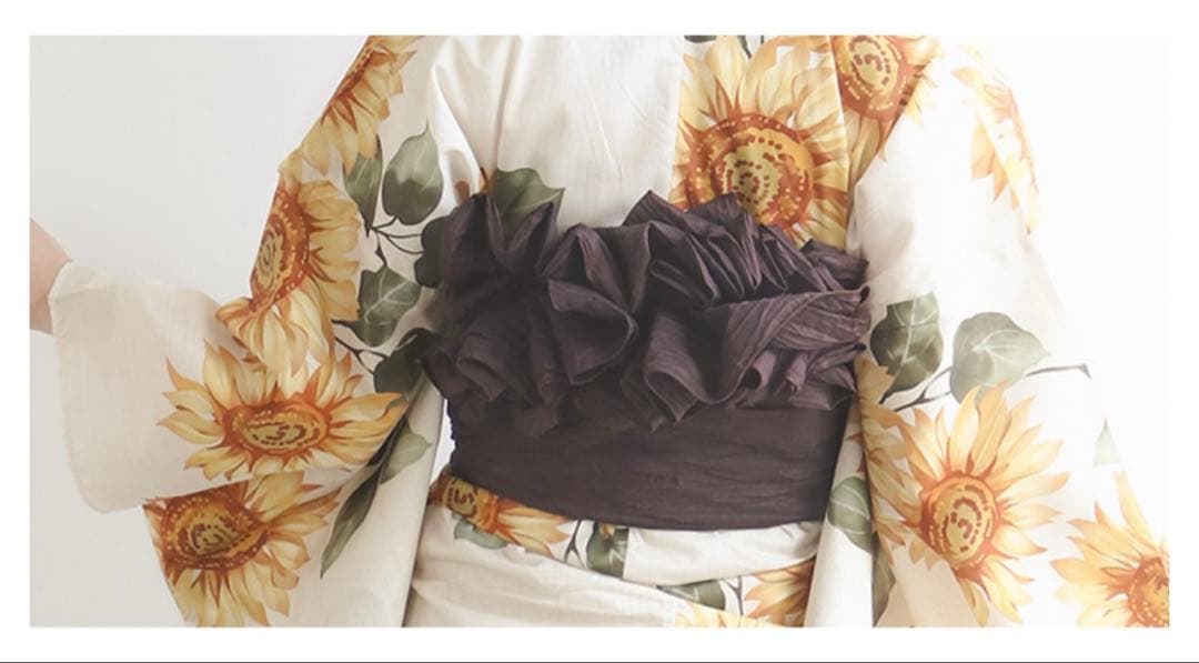 早い者勝ち⭐︎新品未使用　浴衣5点セット　大人気　ひまわり　オシャレ　Dita