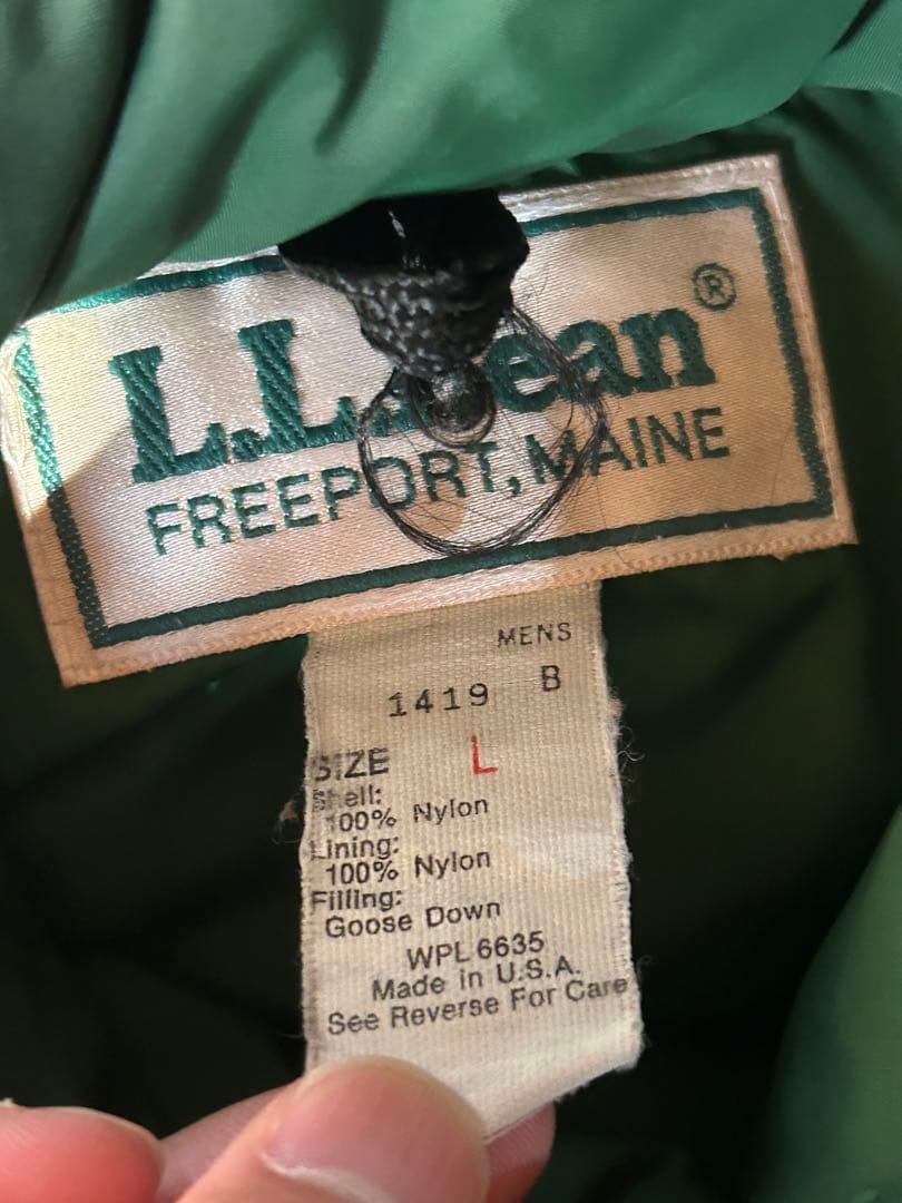 L.L.Bean グリーンダウンベスト 80s
