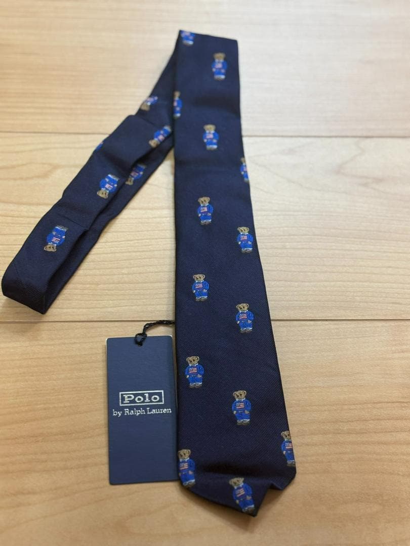 アウトレットラルフローレンポロベアボーイス8－20サイズネクタイ　イタリア製