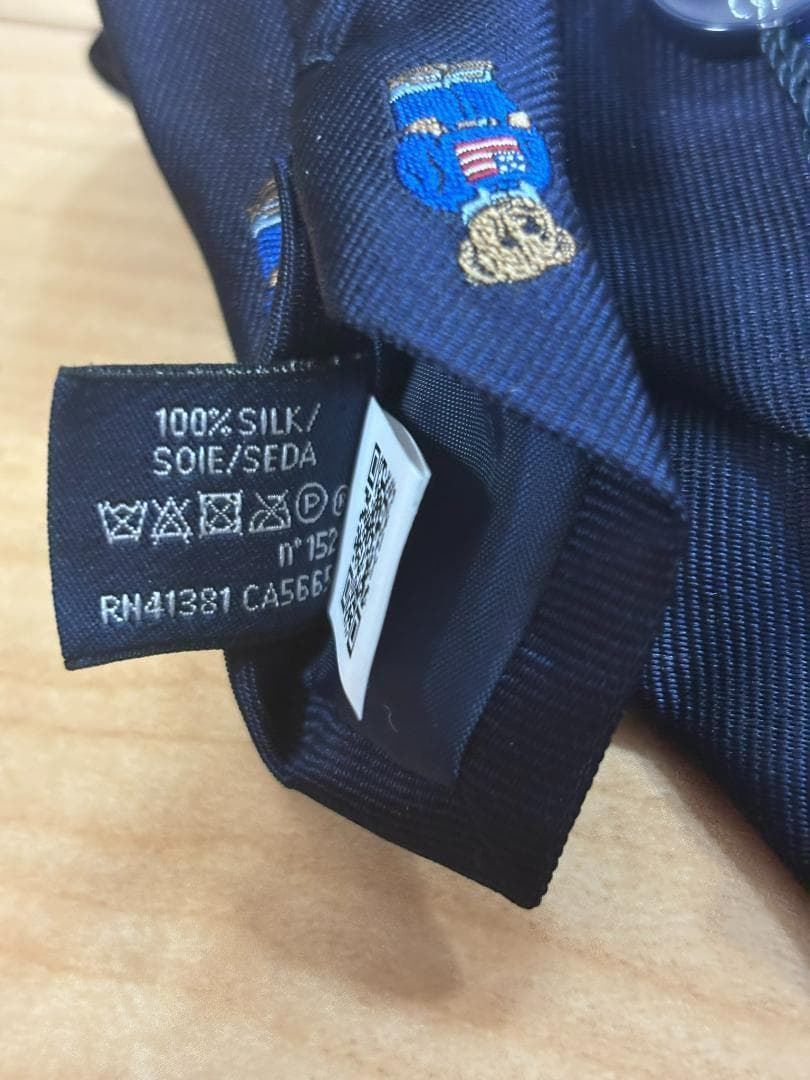 アウトレットラルフローレンポロベアボーイス8－20サイズネクタイ　イタリア製