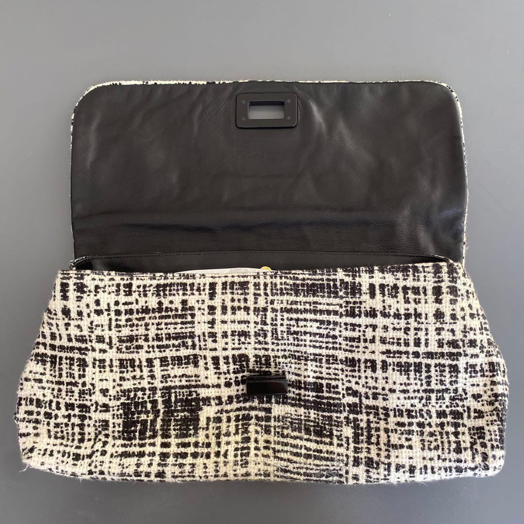 PRADA チェック柄ツイードクラッチバッグ