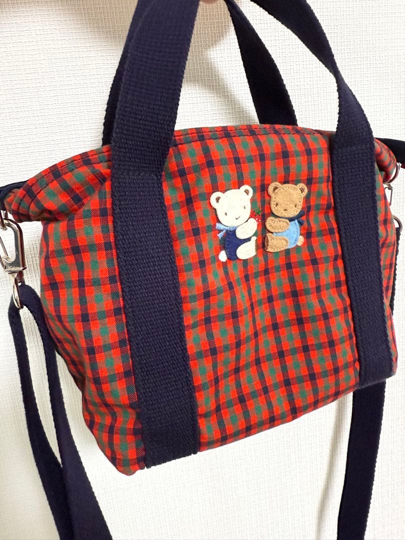 ファミリア familiar ふるさと納税 ショルダーバッグ 赤チェック 西脇市