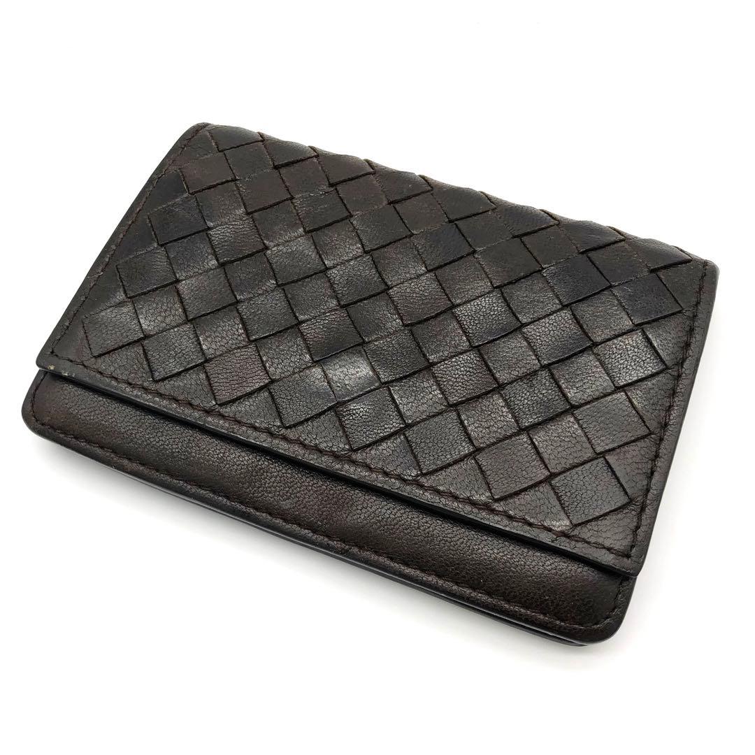【極美品✨】ボッテガヴェネタ イントレチャート 名刺入れ ダークブラウン