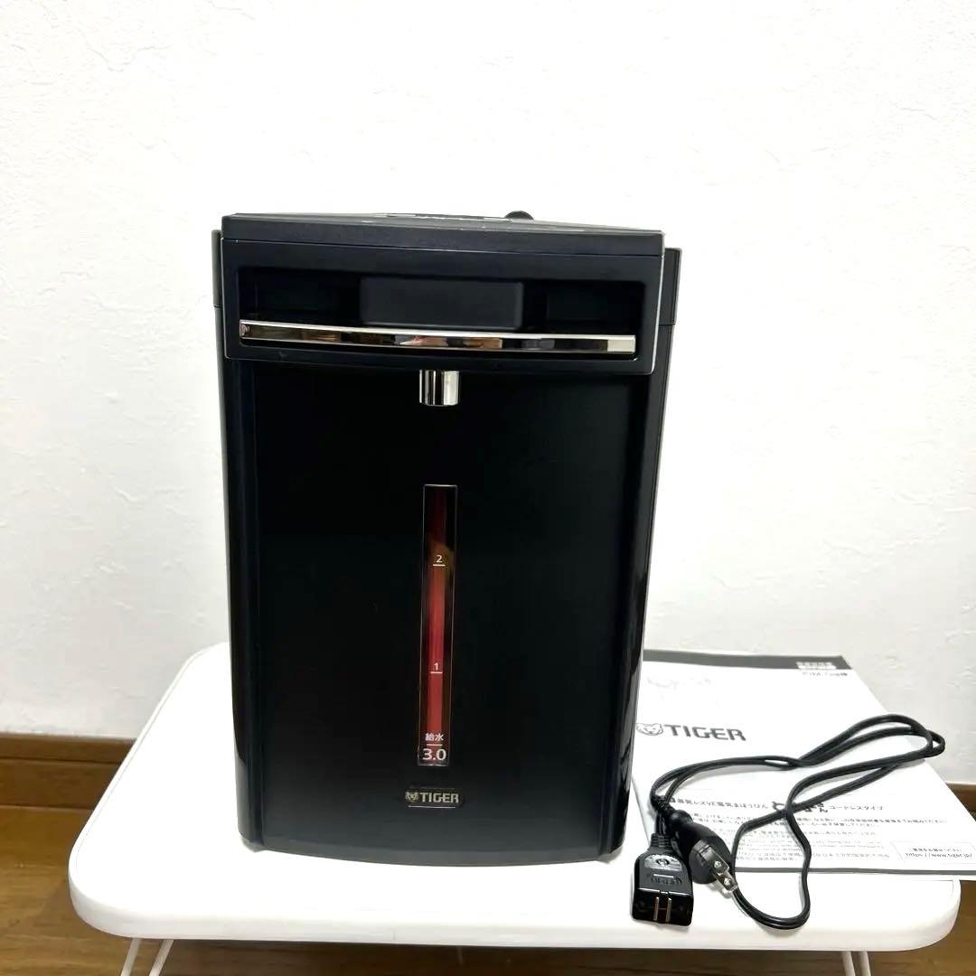 とく子さんタイガー 蒸気レス　VE電気まほうびん 3.0L ブラック　電気ポット