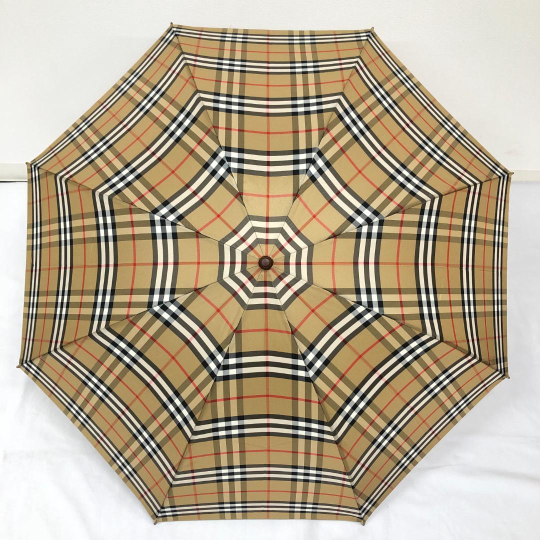 【未使用保管品】5F457/バーバリー/折り畳み傘/ノバチェック/ブラウン/茶