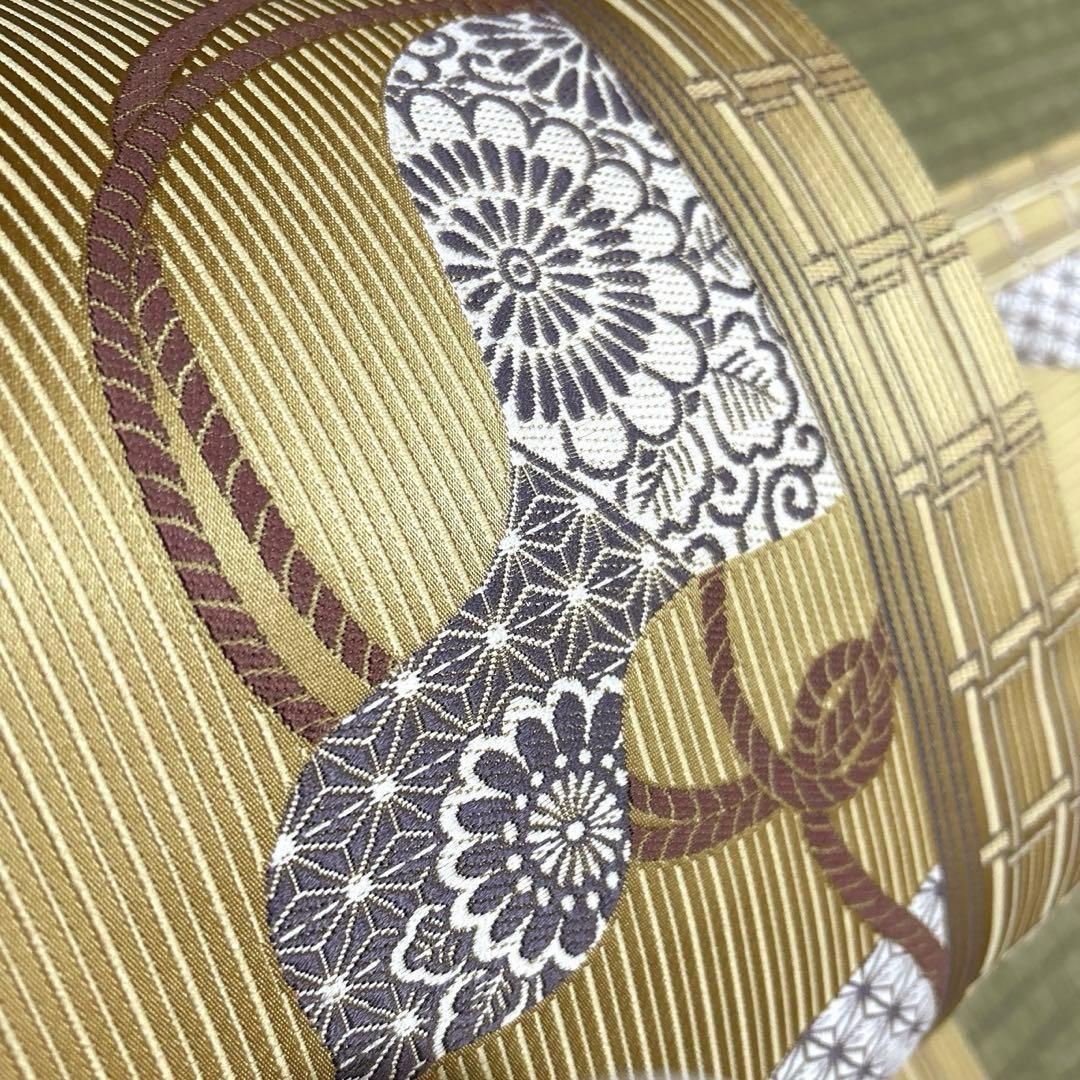 正絹　博多織 名古屋帯《刺繍　ひょうたん》