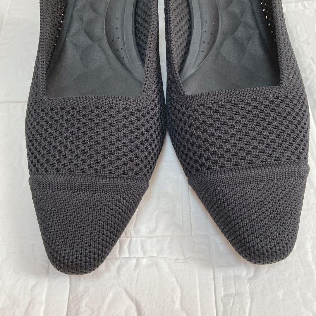 極美品★VIVAIA ポインテッドトゥ スリングバック サンダル メッシュ 黒