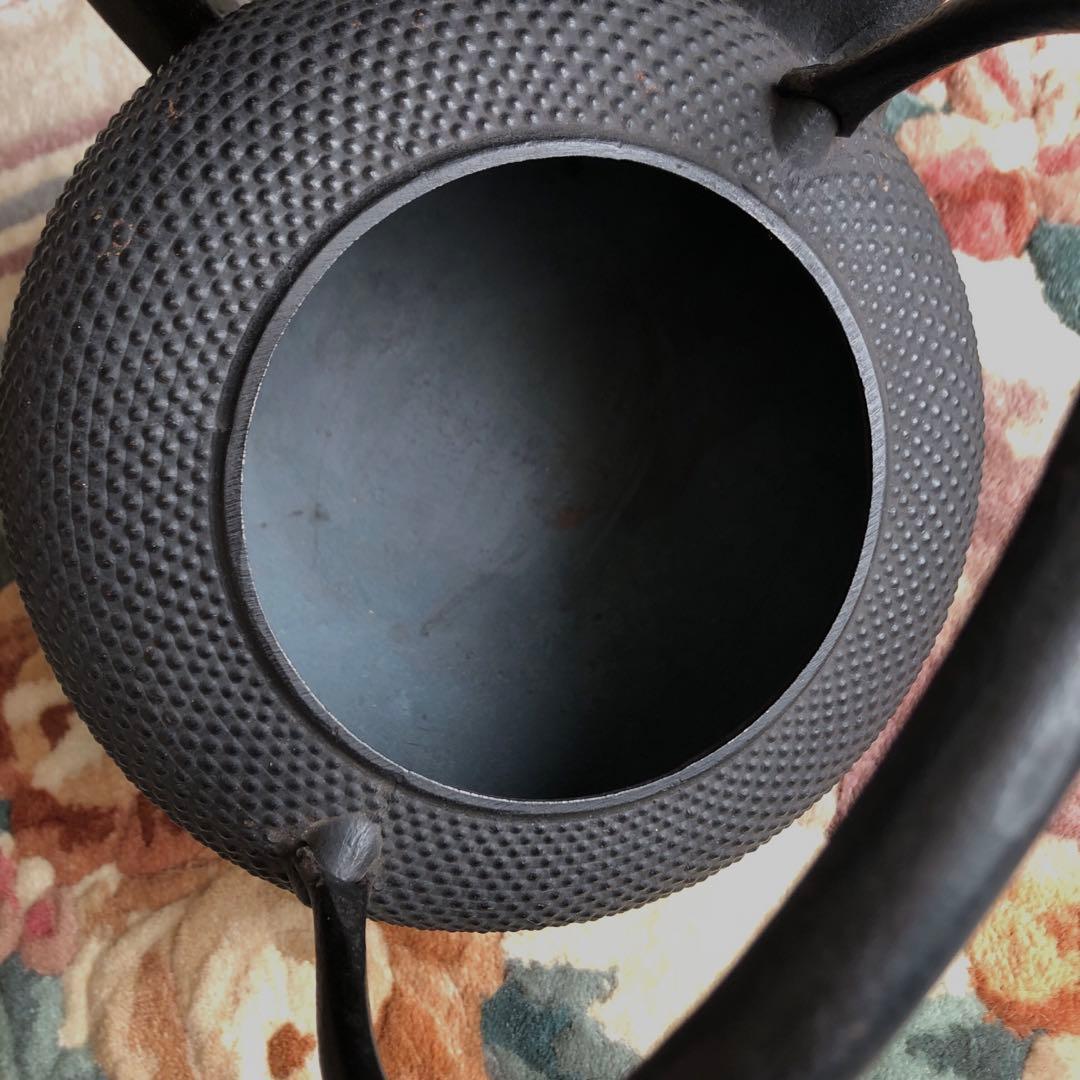 南部鉄瓶　「孝信」　霰紋　容量1.1ℓ 未使用保管品