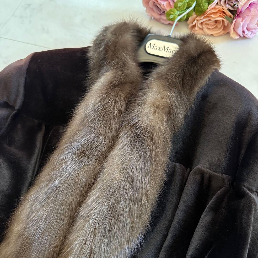 高級 ロシアンセーブル 毛皮 シェアード ジャケット クロップド リアルファー