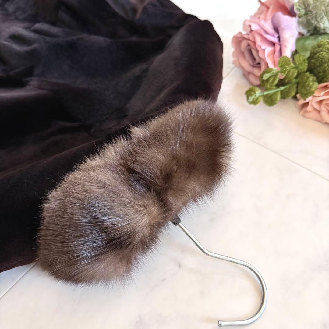 高級 ロシアンセーブル 毛皮 シェアード ジャケット クロップド リアルファー