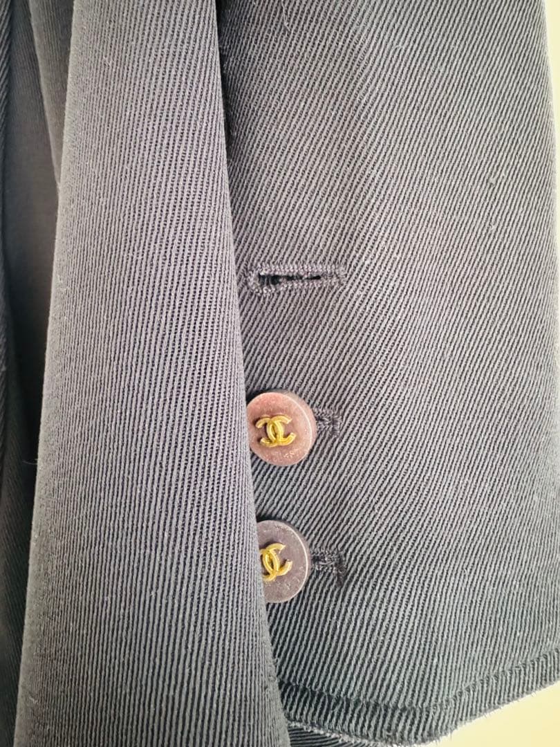 CHANEL テーラードジャケット ネイビー 36 ビンテージ　エレガント　希少