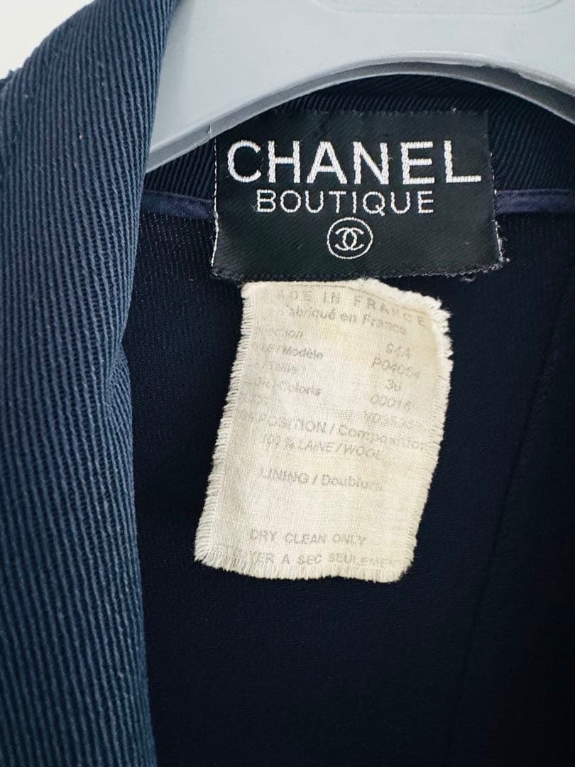 CHANEL テーラードジャケット ネイビー 36 ビンテージ　エレガント　希少