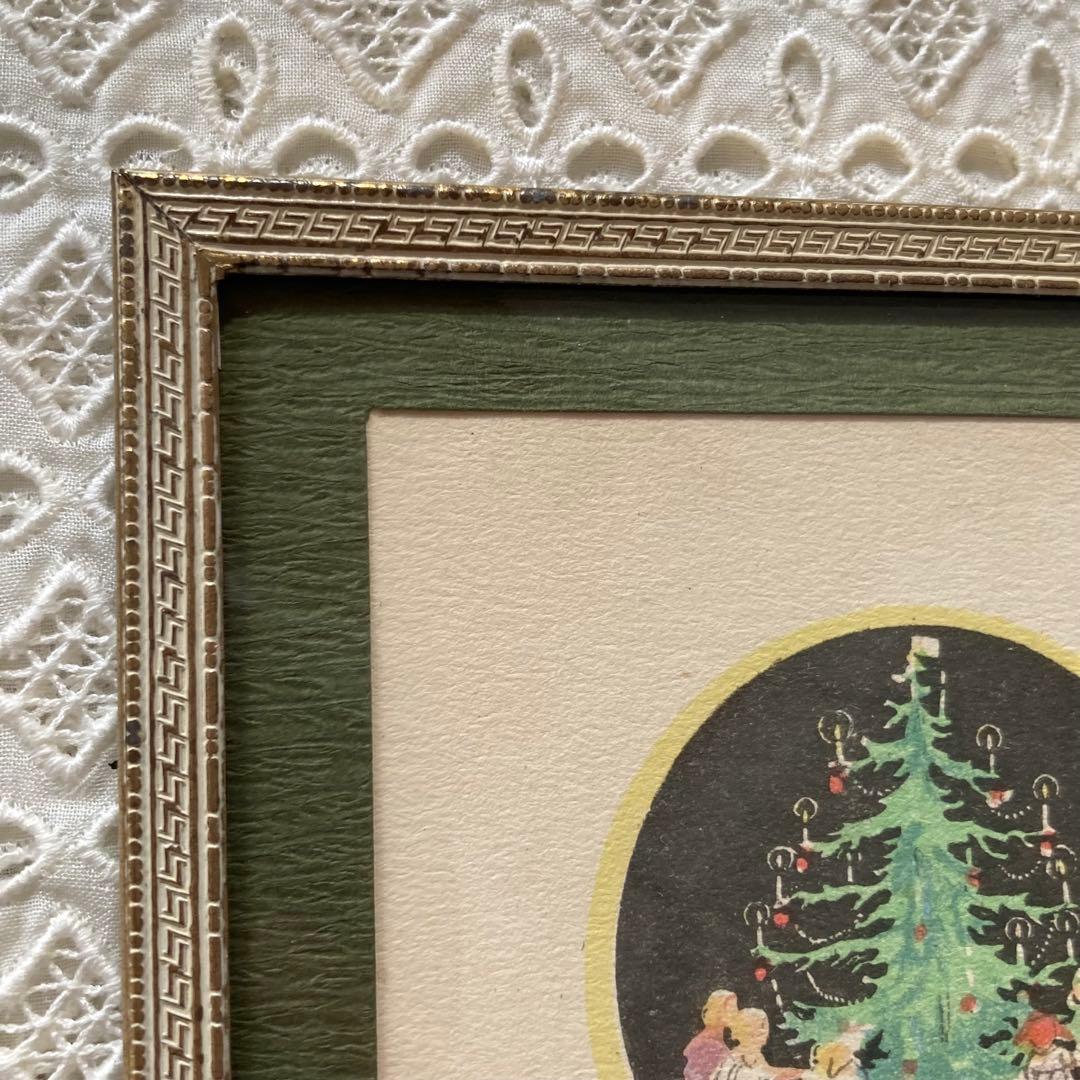 アンティークフレームE★1920年代超希少MAJ LINDMANツリーカード入り