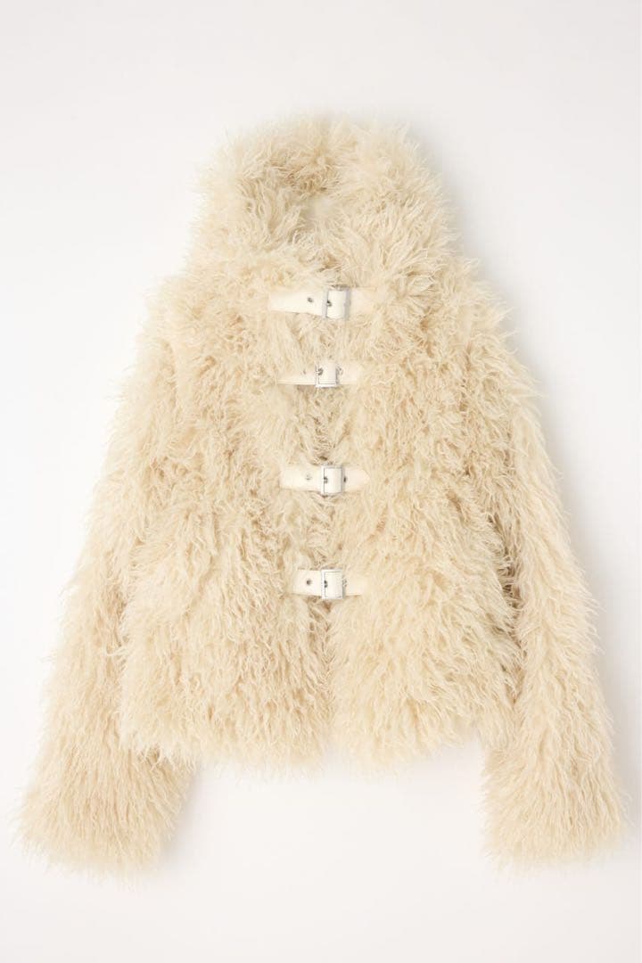 LONG FAUX FUR BELTED ジャケット