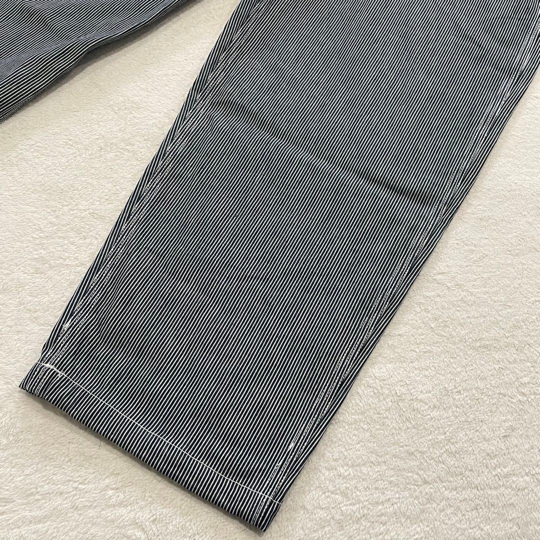 GALFY　石ちゃんオーバーオール　デニム　ワッペン　ストライプ　犬　タグ付き