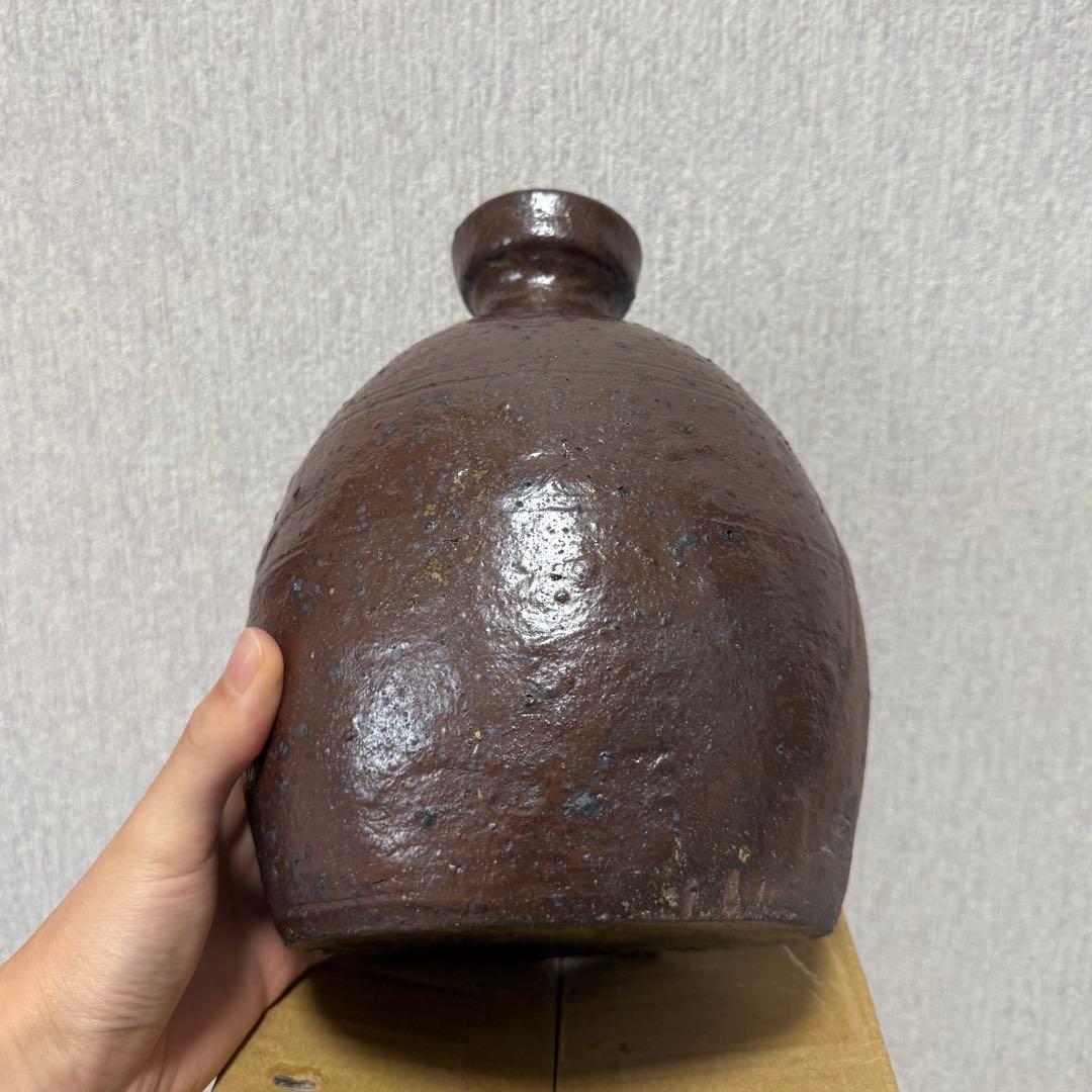 能野焼 種子島焼 徳利 花生 江戸時代 苗代川焼 黒薩摩 黒もん 古美術 民藝