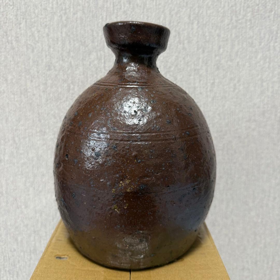 能野焼 種子島焼 徳利 花生 江戸時代 苗代川焼 黒薩摩 黒もん 古美術 民藝