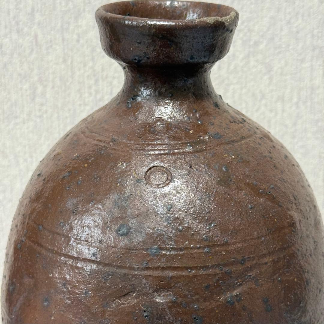 能野焼 種子島焼 徳利 花生 江戸時代 苗代川焼 黒薩摩 黒もん 古美術 民藝