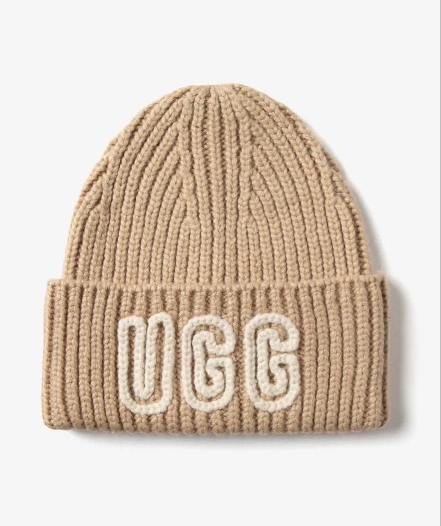 【UGG】ニット帽＊CHUNKY RIB BEANIE＊ホワイトペッパー＊新品