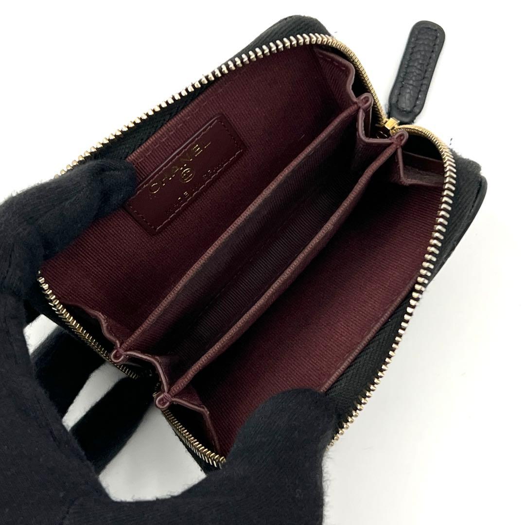 【美品】シャネル マトラッセ キャビアスキン ケース クラシックジップ