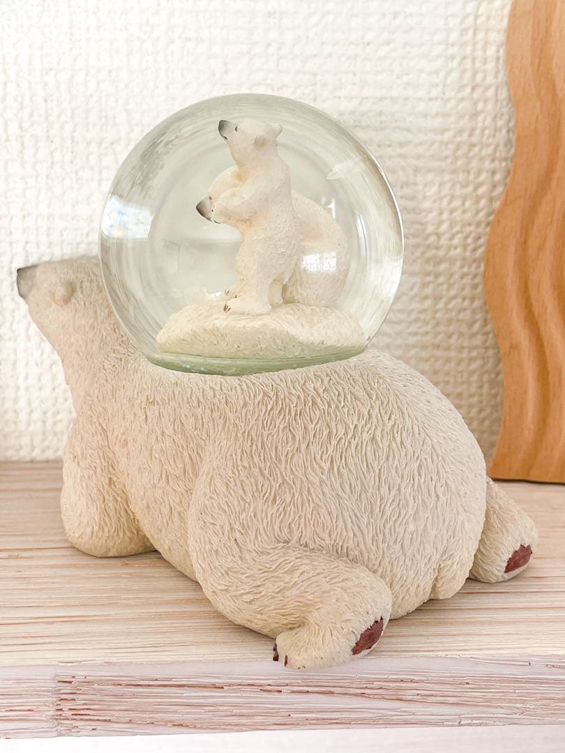 Twinkle 【廃盤】 シロクマ親子 スノードーム 白熊 ホワイトベア 置物