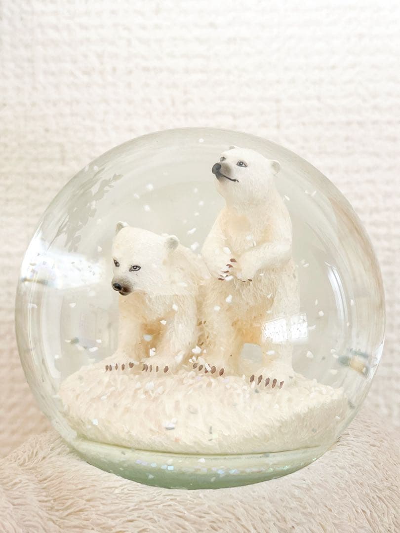 Twinkle 【廃盤】 シロクマ親子 スノードーム 白熊 ホワイトベア 置物