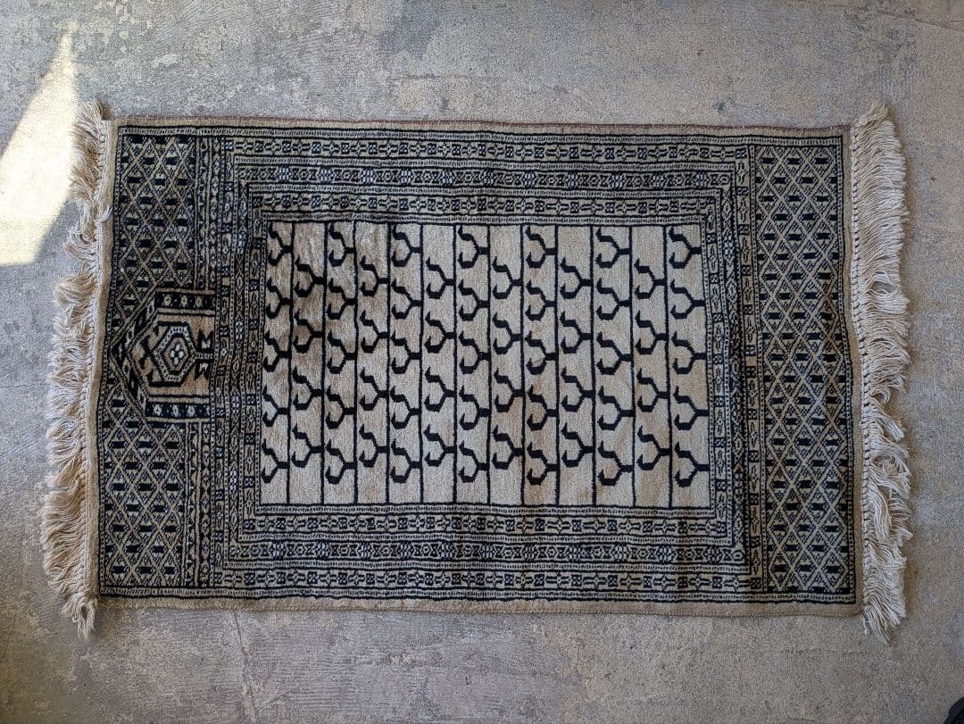 ヴィンテージ ラグ 絨毯 幾何学模様 ウールラグ