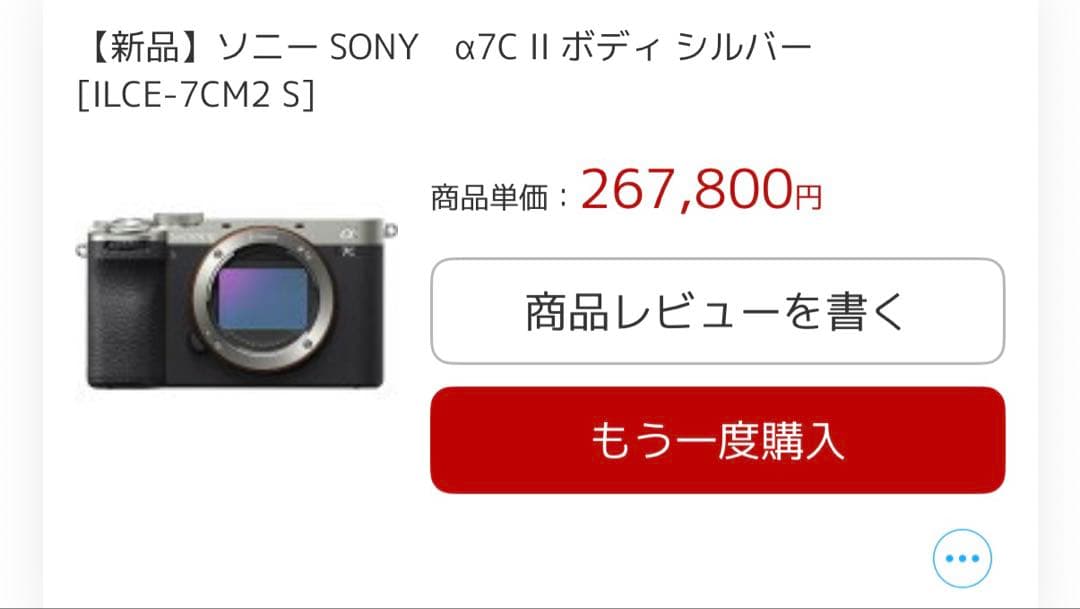 ほぼ新品　SONY α7cⅱ