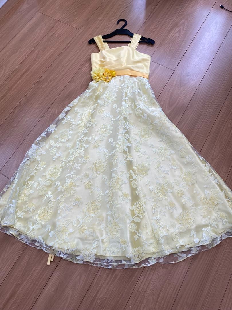 ANNABELL イエロー フラワー　ロングドレス