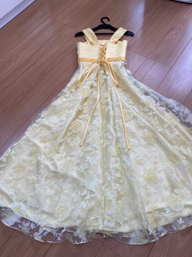 ANNABELL イエロー フラワー　ロングドレス