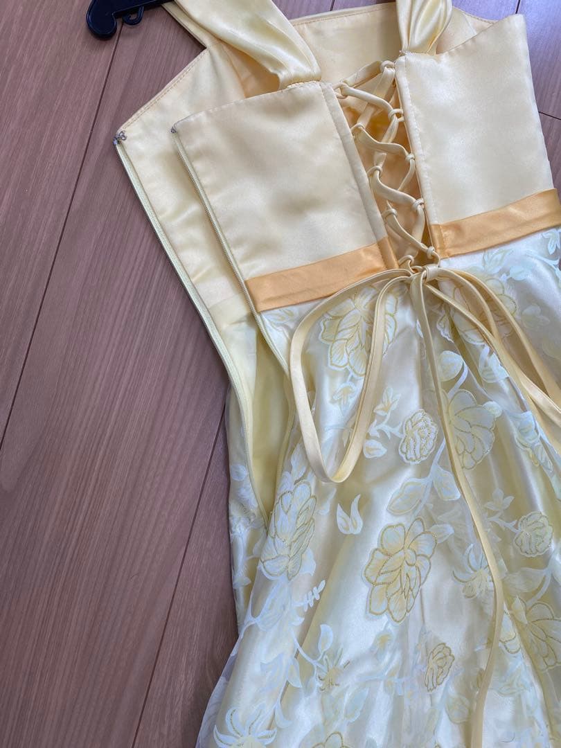 ANNABELL イエロー フラワー　ロングドレス