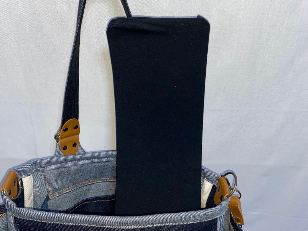 ☆岡山デニム☆悪ネコ☆トラ猫☆両面リュック対応☆4wayあおりバッグ