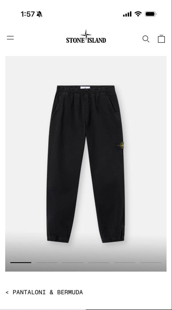 STONE  ブラックカーゴワイドパンツ