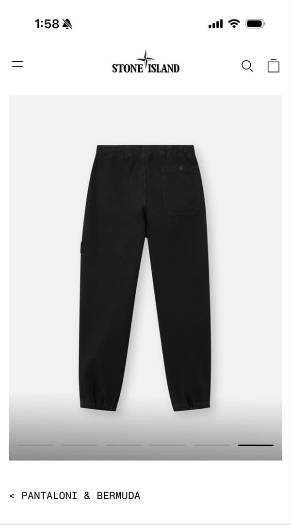 STONE  ブラックカーゴワイドパンツ