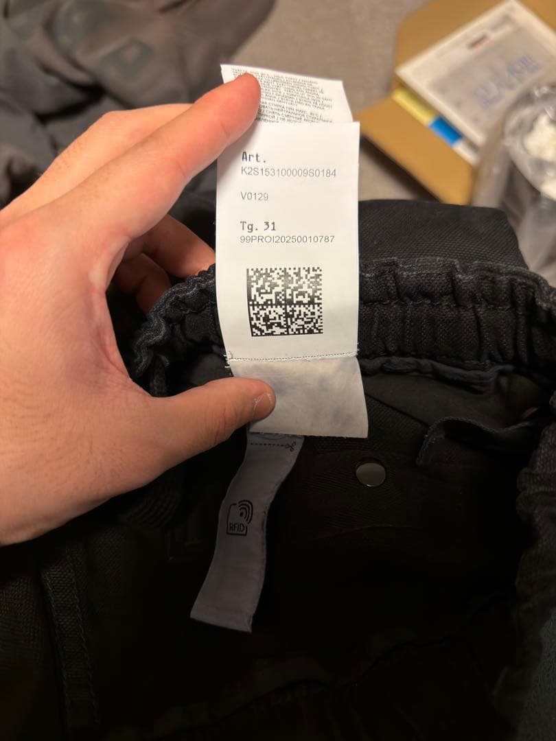 STONE  ブラックカーゴワイドパンツ