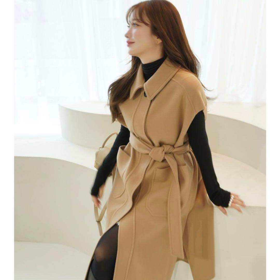 【heyon】rever gilet coat \"Cécile\" / camel