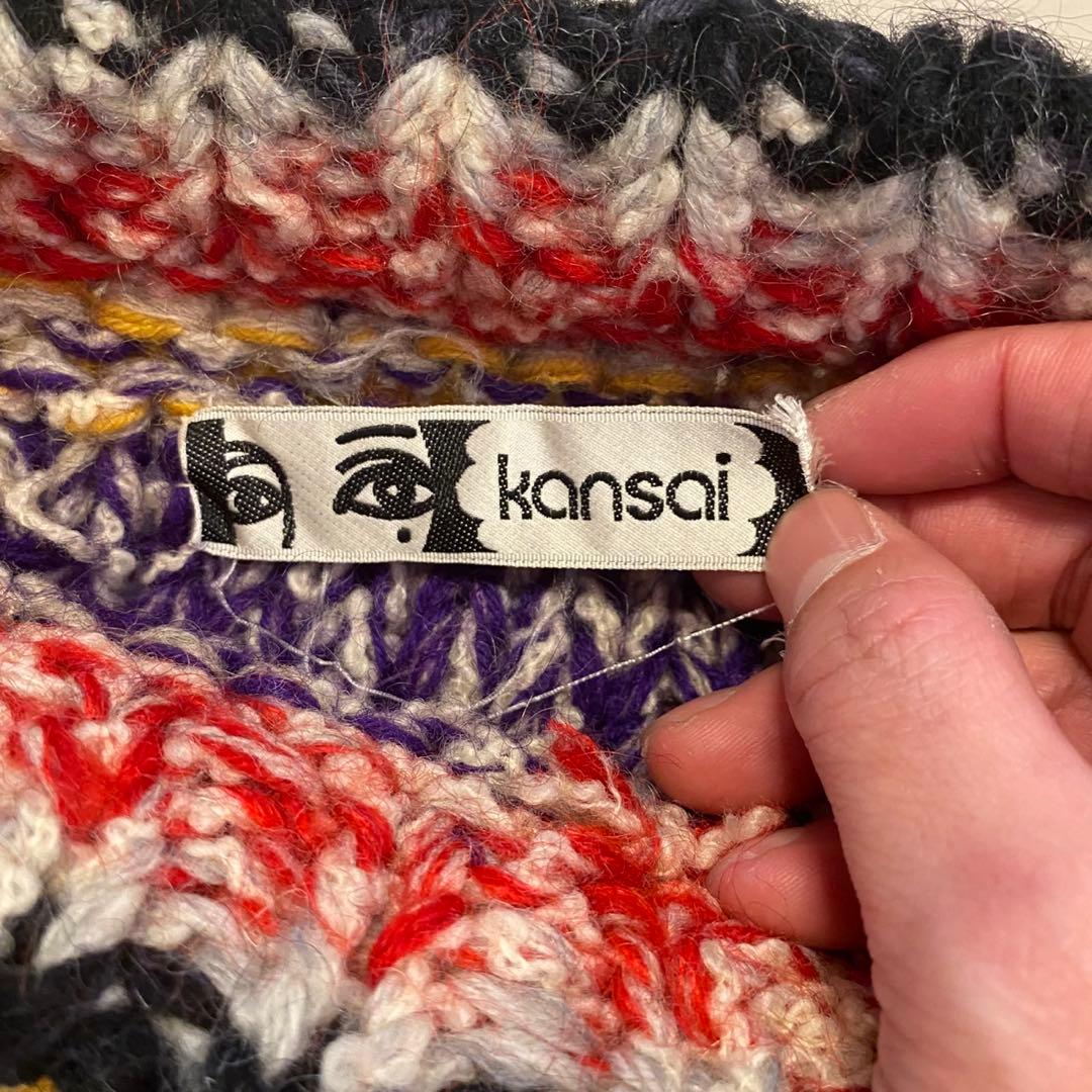 山本寛斎KANSAI YAMAMOTO ウールセーター 顔タグ ヴィンテージ　目