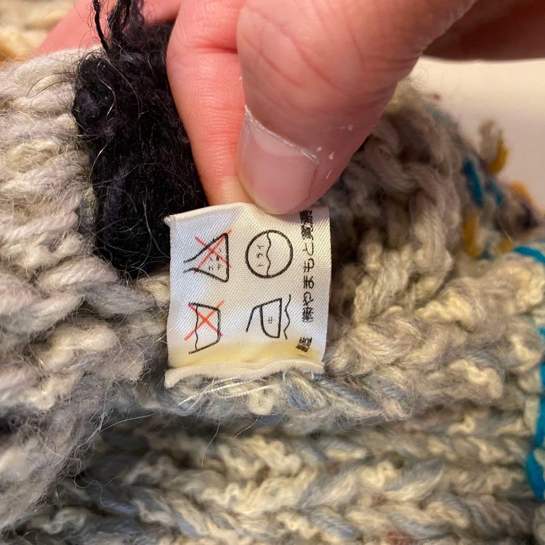 山本寛斎KANSAI YAMAMOTO ウールセーター 顔タグ ヴィンテージ　目