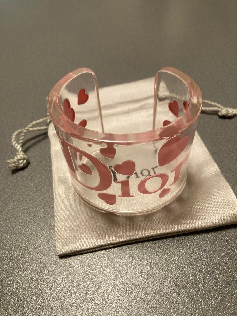 【Dior】クリアバングル　ピンク【美品】