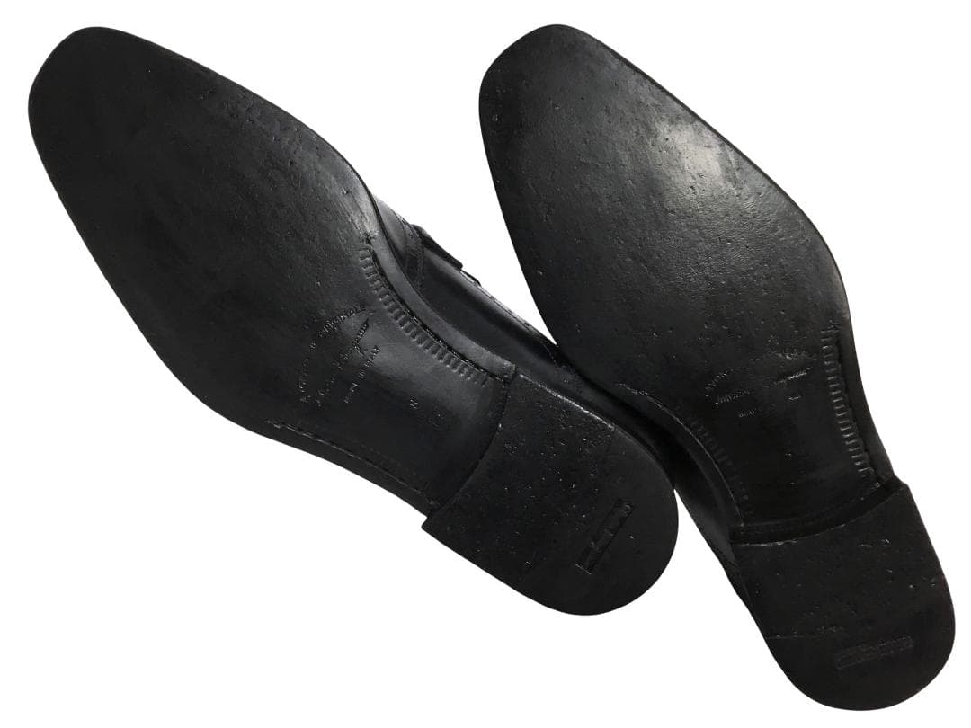 新同 サルヴァトーレフェラガモ 8EE 最高級カーフ モンクストラップシューズ