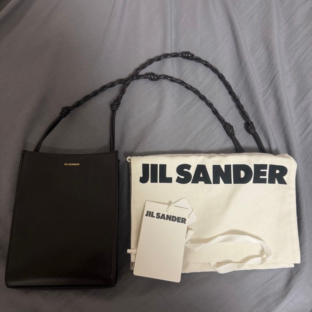 JIL SANDER ブラウンレザーショルダーバッグ