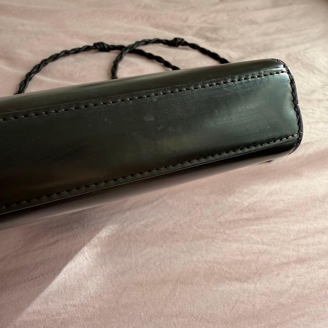 JIL SANDER ブラウンレザーショルダーバッグ