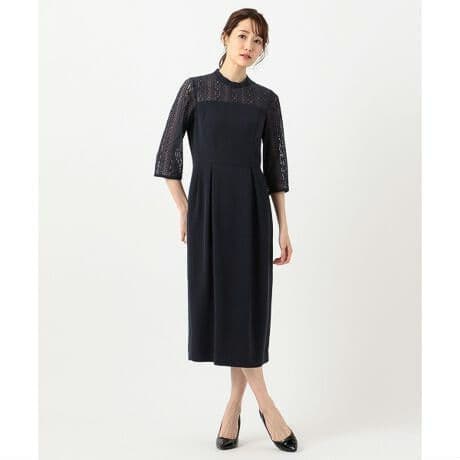 美品　大きいサイズ　23区　フラワーストライプワンピース