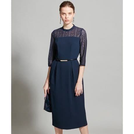 美品　大きいサイズ　23区　フラワーストライプワンピース